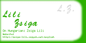 lili zsiga business card